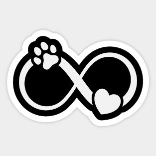 Infinity Paw Print Dog Love Sticker